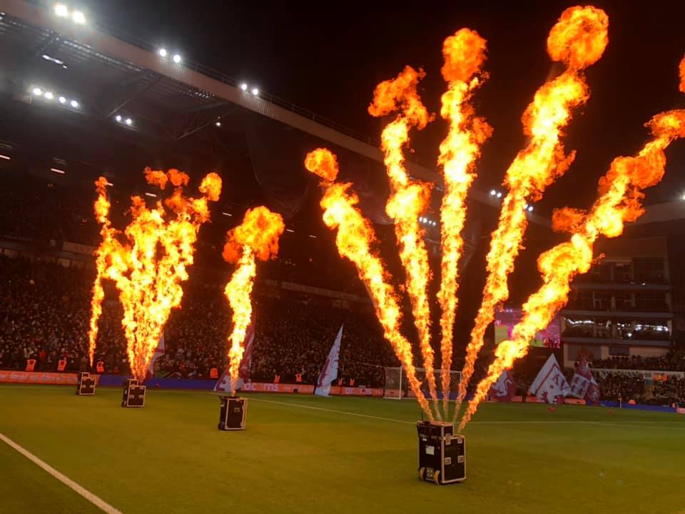 Carabao Cup Semi Final Pyro and Flames Aston Villa